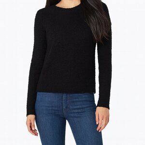 Theory Jaidyn Veiling Boucle Wool Blend Pullover Sweater Black Size P (XS) $285